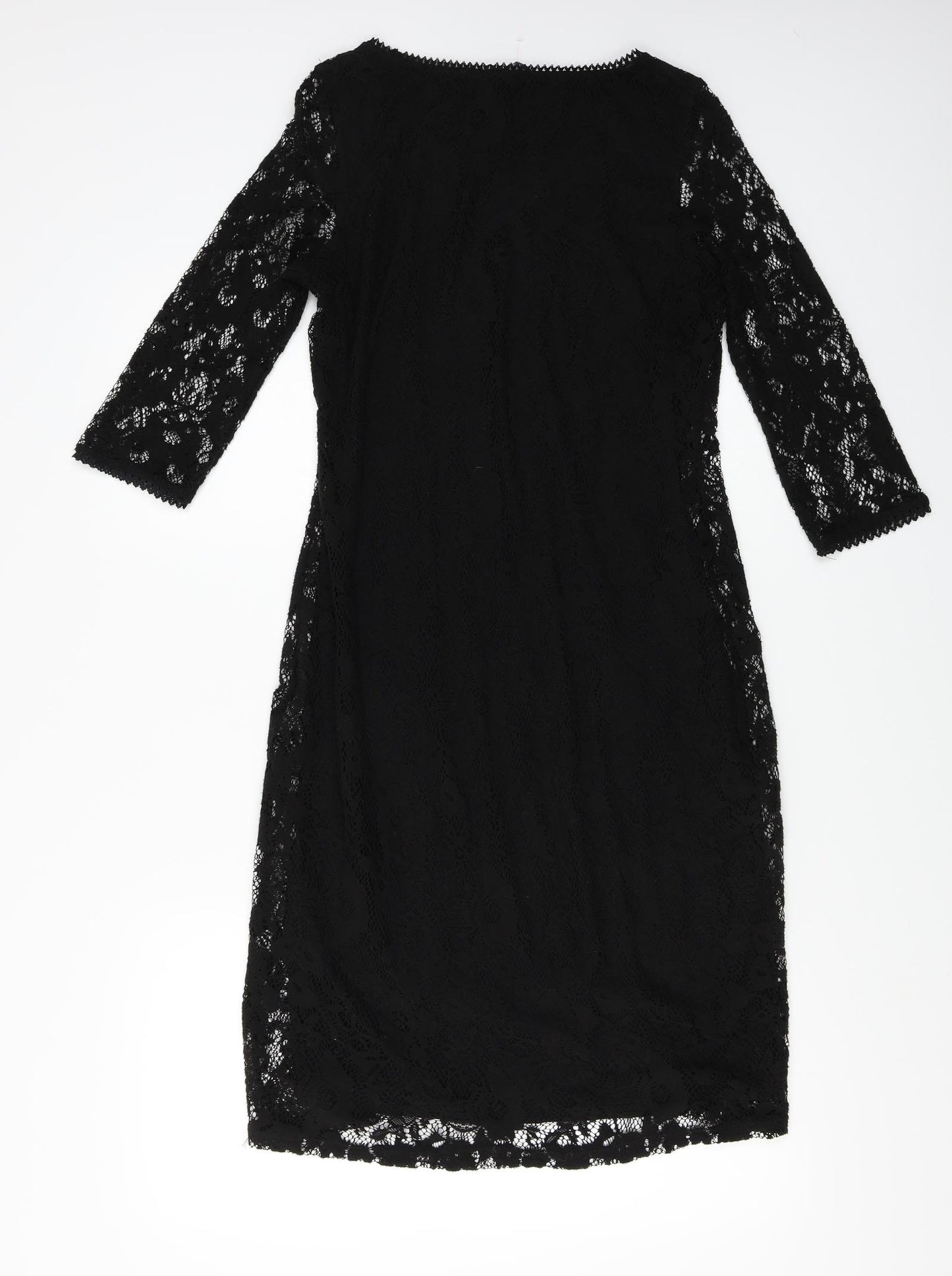 Marks and Spencer  Womens Black Floral  A-Line  Size 12