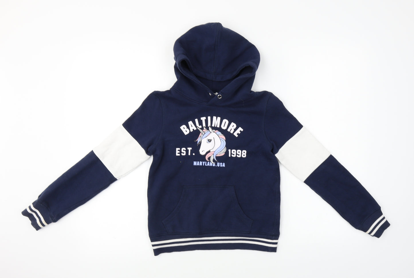 H&M Girls Blue   Pullover Hoodie Size 12-13 Years