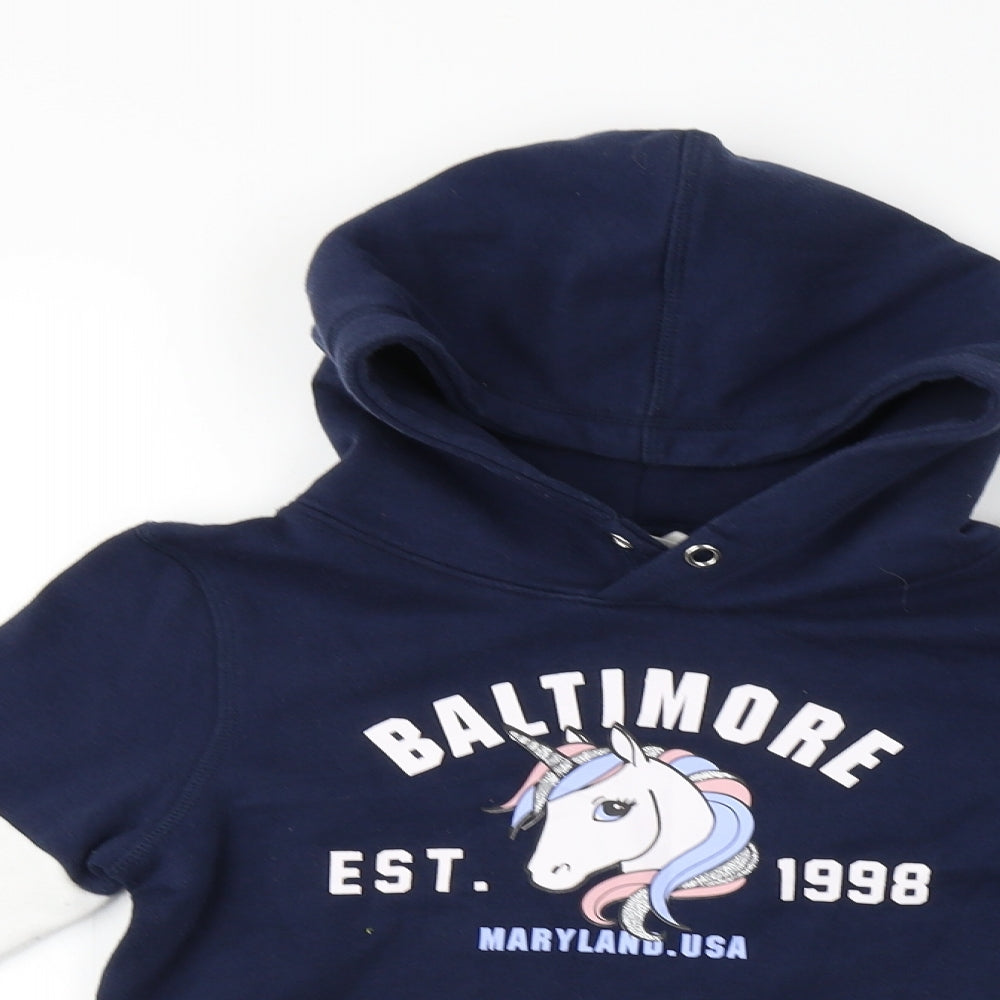 H&M Girls Blue   Pullover Hoodie Size 12-13 Years
