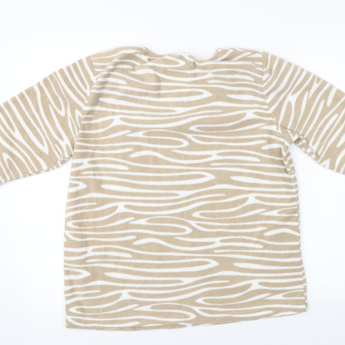 lounge&sleep  Womens Beige Animal Print  Pullover Jumper Size 14