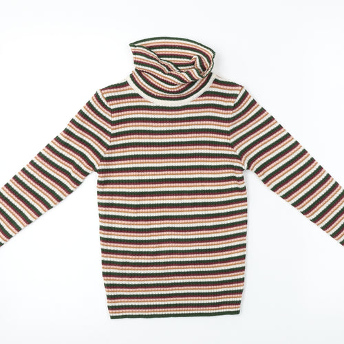 TU Girls Pink Striped  Pullover Jumper Size 7 Years