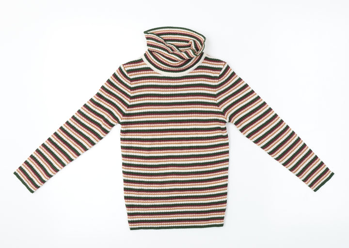 TU Girls Pink Striped  Pullover Jumper Size 7 Years