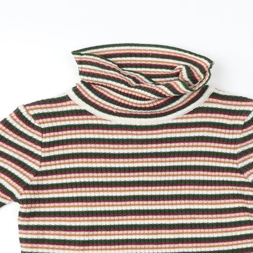 TU Girls Pink Striped  Pullover Jumper Size 7 Years