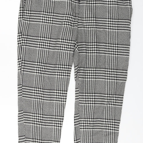H&M  Womens Grey Check  Trousers  Size 10 L24 in