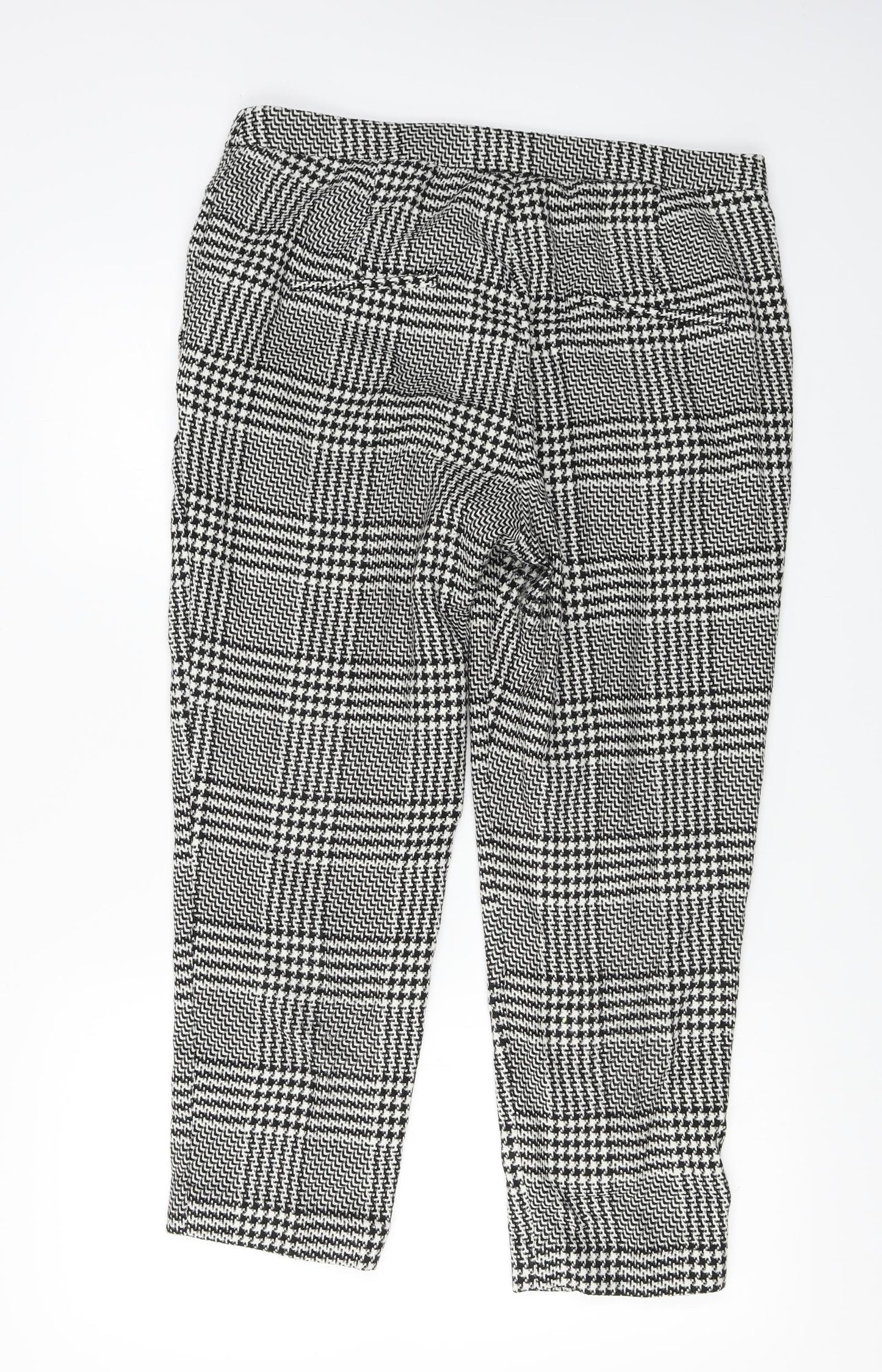 H&M  Womens Grey Check  Trousers  Size 10 L24 in