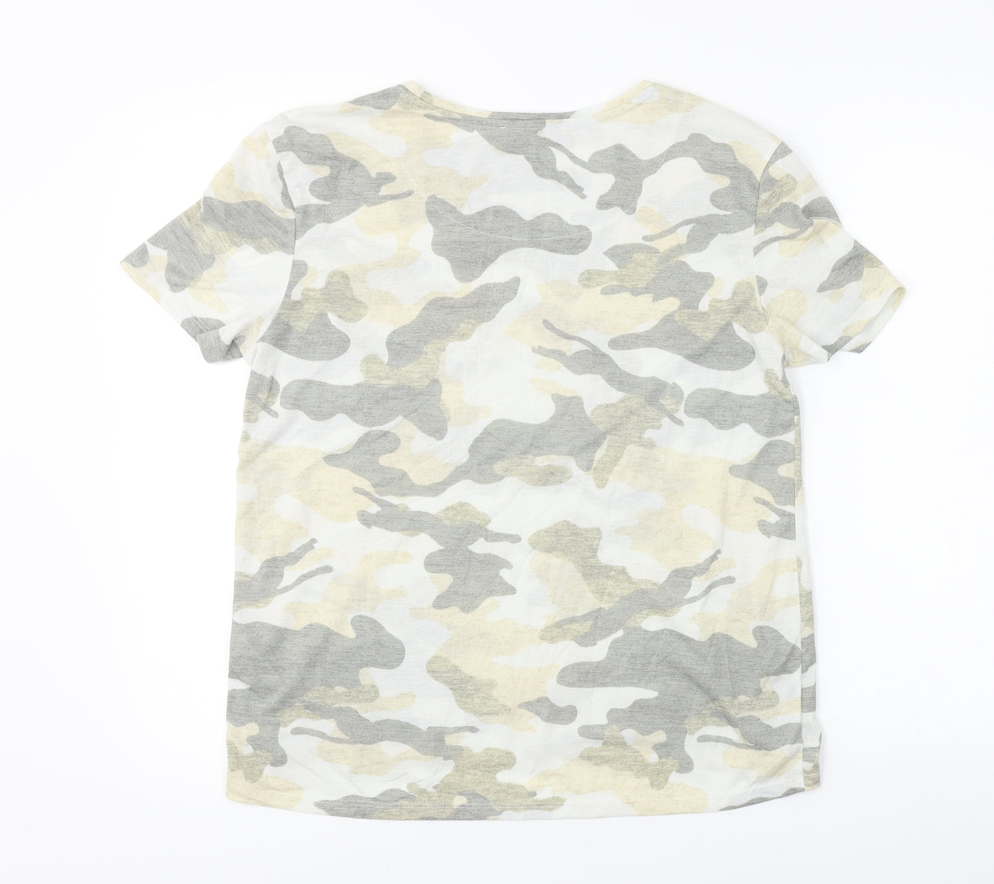 Marks and Spencer  Womens White Camouflage  Basic T-Shirt Size 12