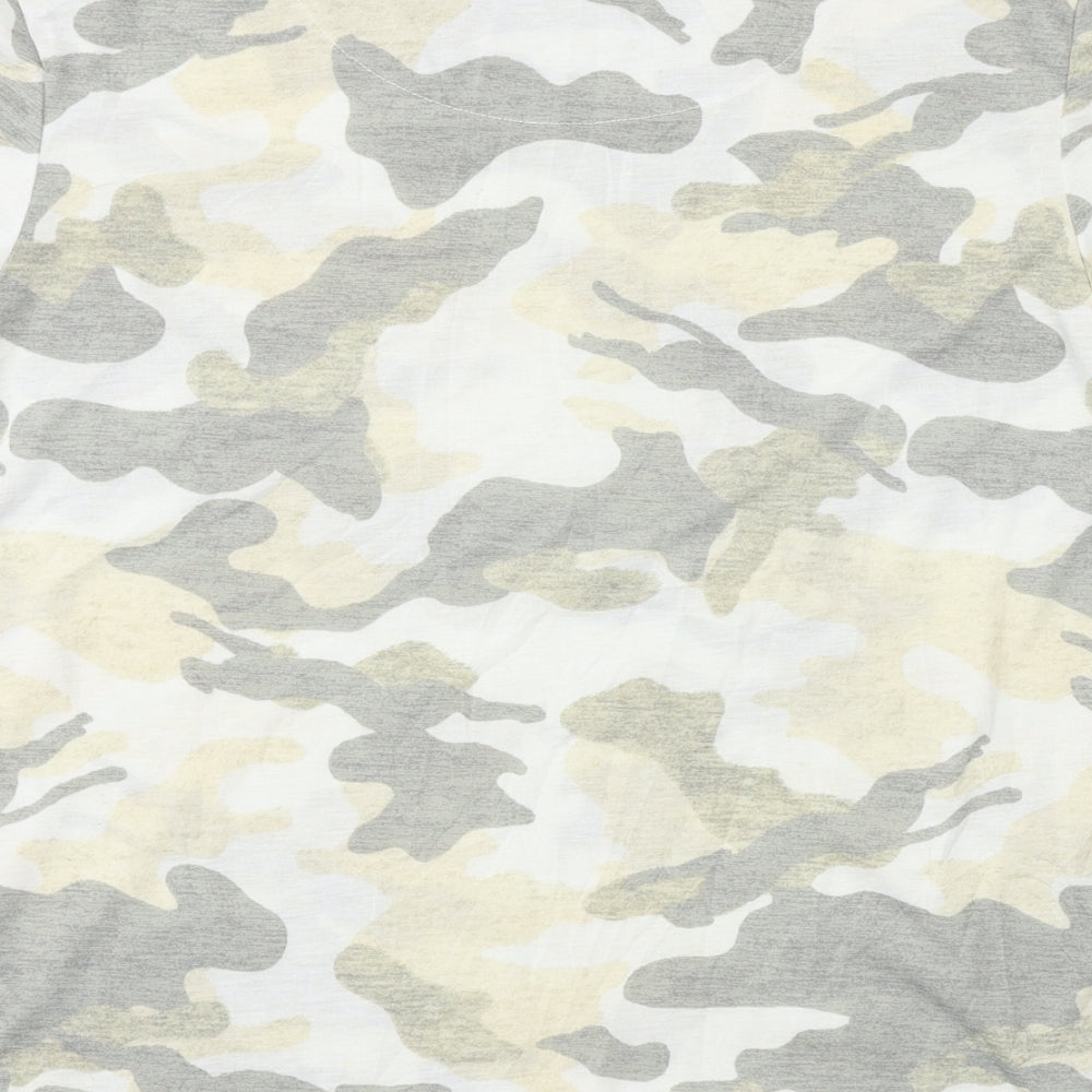 Marks and Spencer  Womens White Camouflage  Basic T-Shirt Size 12