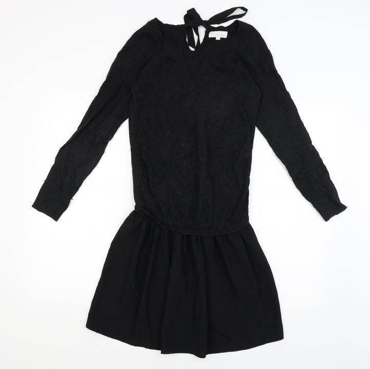 Colline Womens Black T-Shirt Dress Size 8