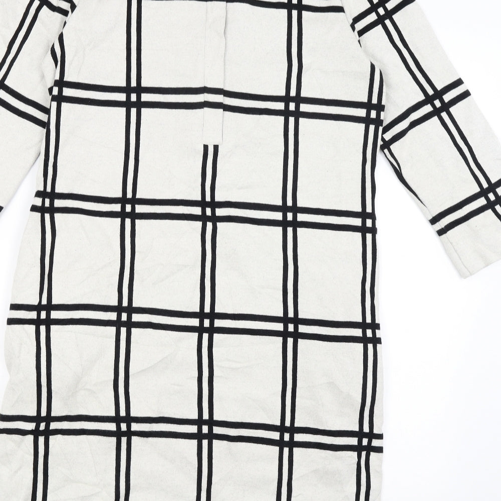 Phase Eight Womens White Plaid  Pencil Dress  Size 14