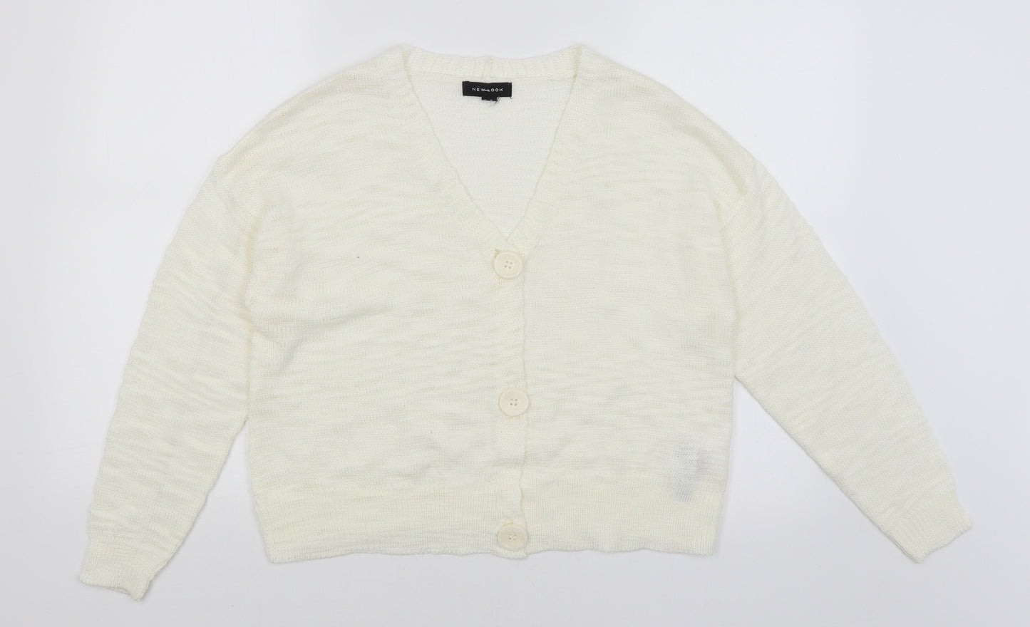 New Look Womens White   Cardigan Jumper Size S