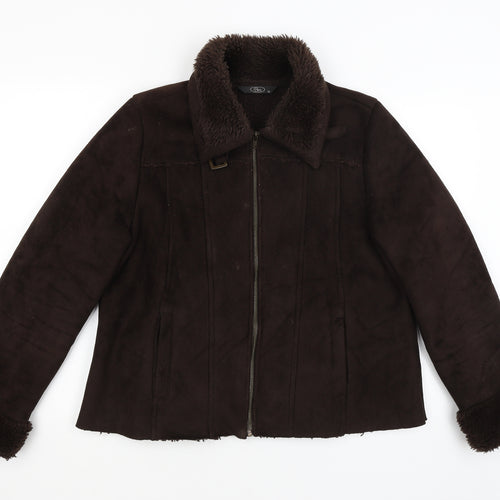 BM Womens Brown   Overcoat Coat Size 16
