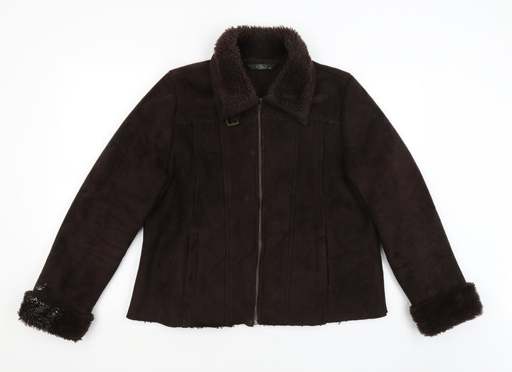 BM Womens Brown   Overcoat Coat Size 16