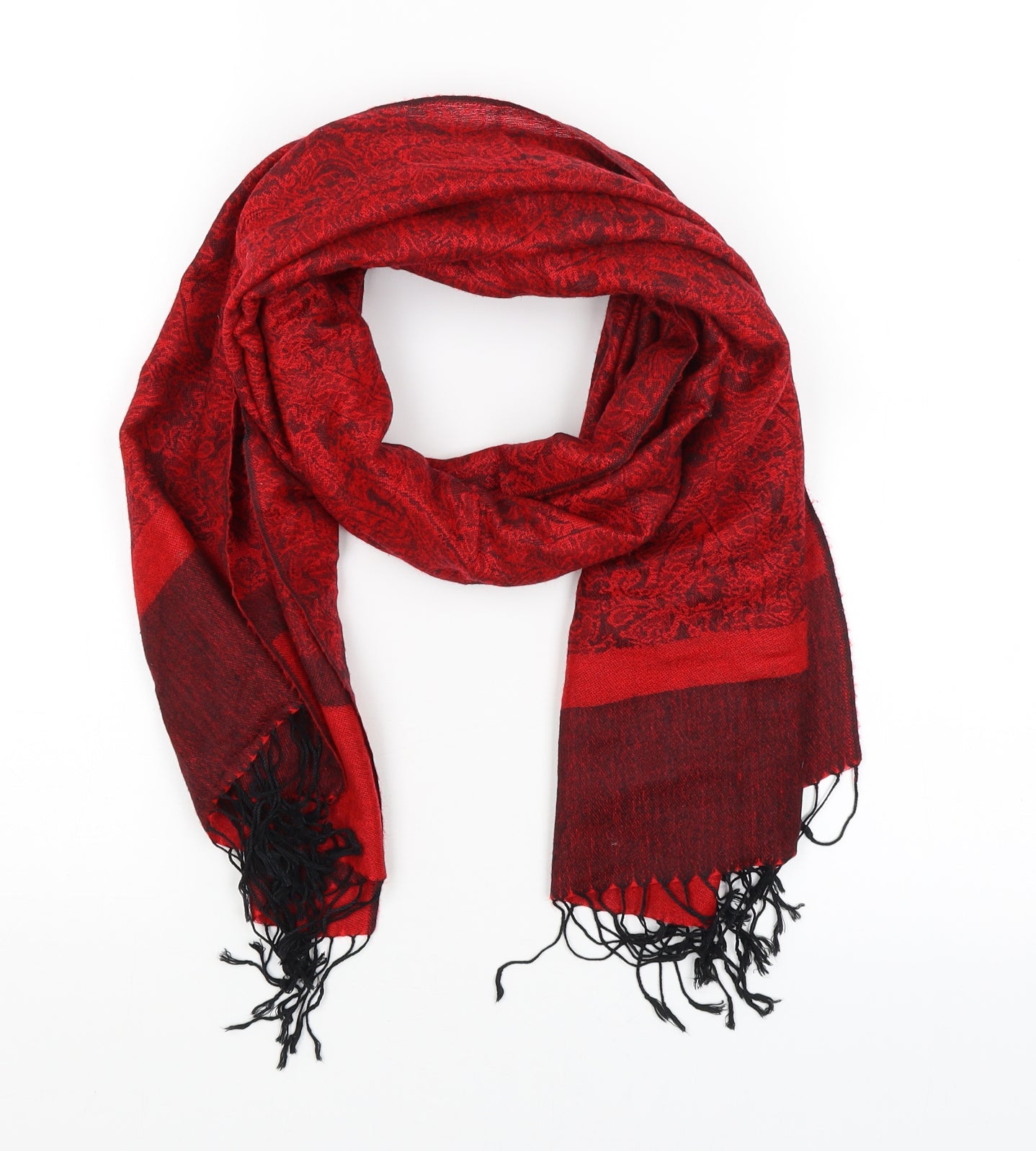 Pashmina Womens Red Paisley   Scarf