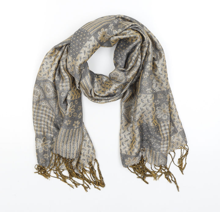 Preworn Womens Gold Floral   Scarf