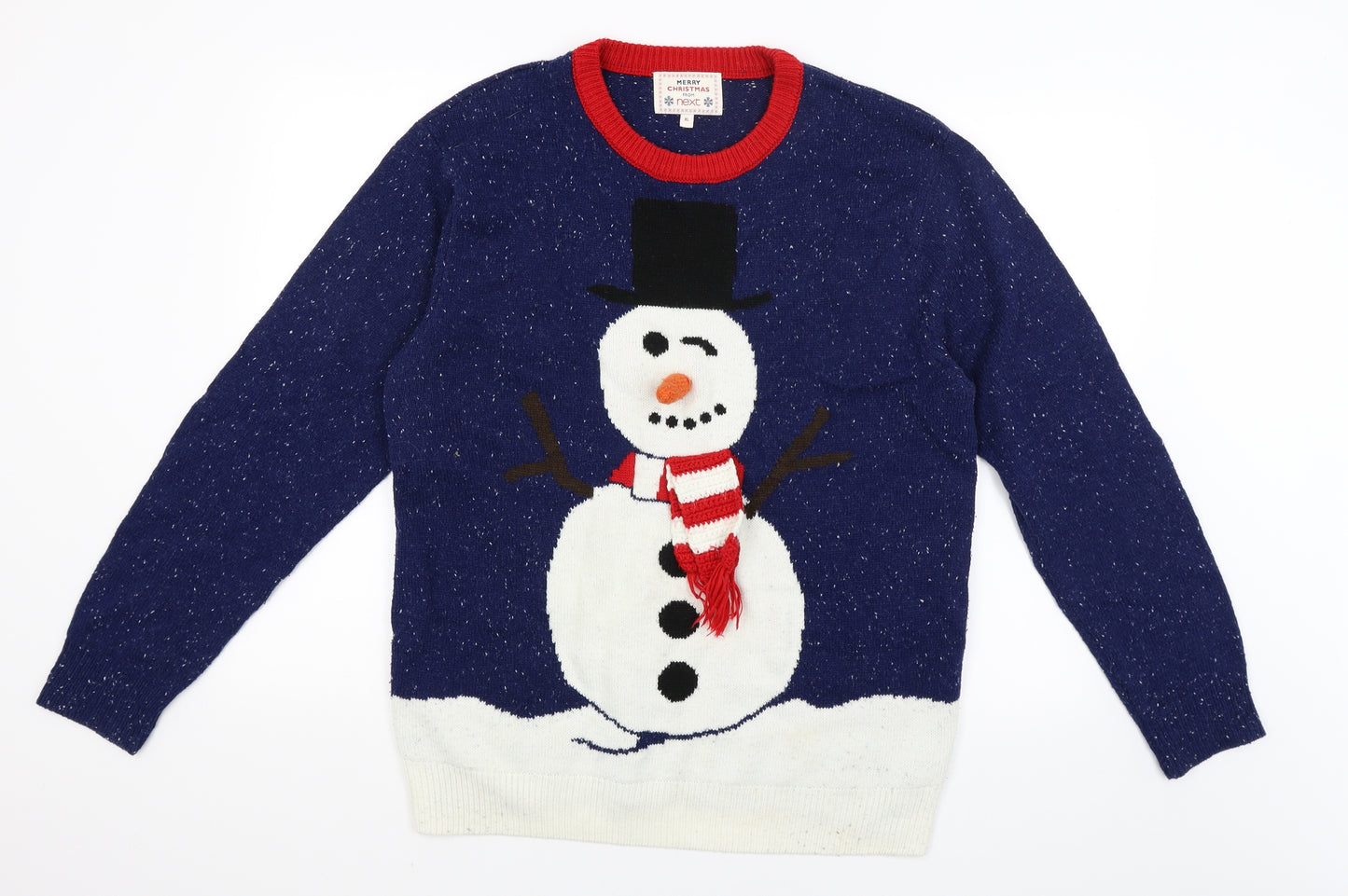 NEXT Mens Blue   Pullover Jumper Size XL  - Snowman