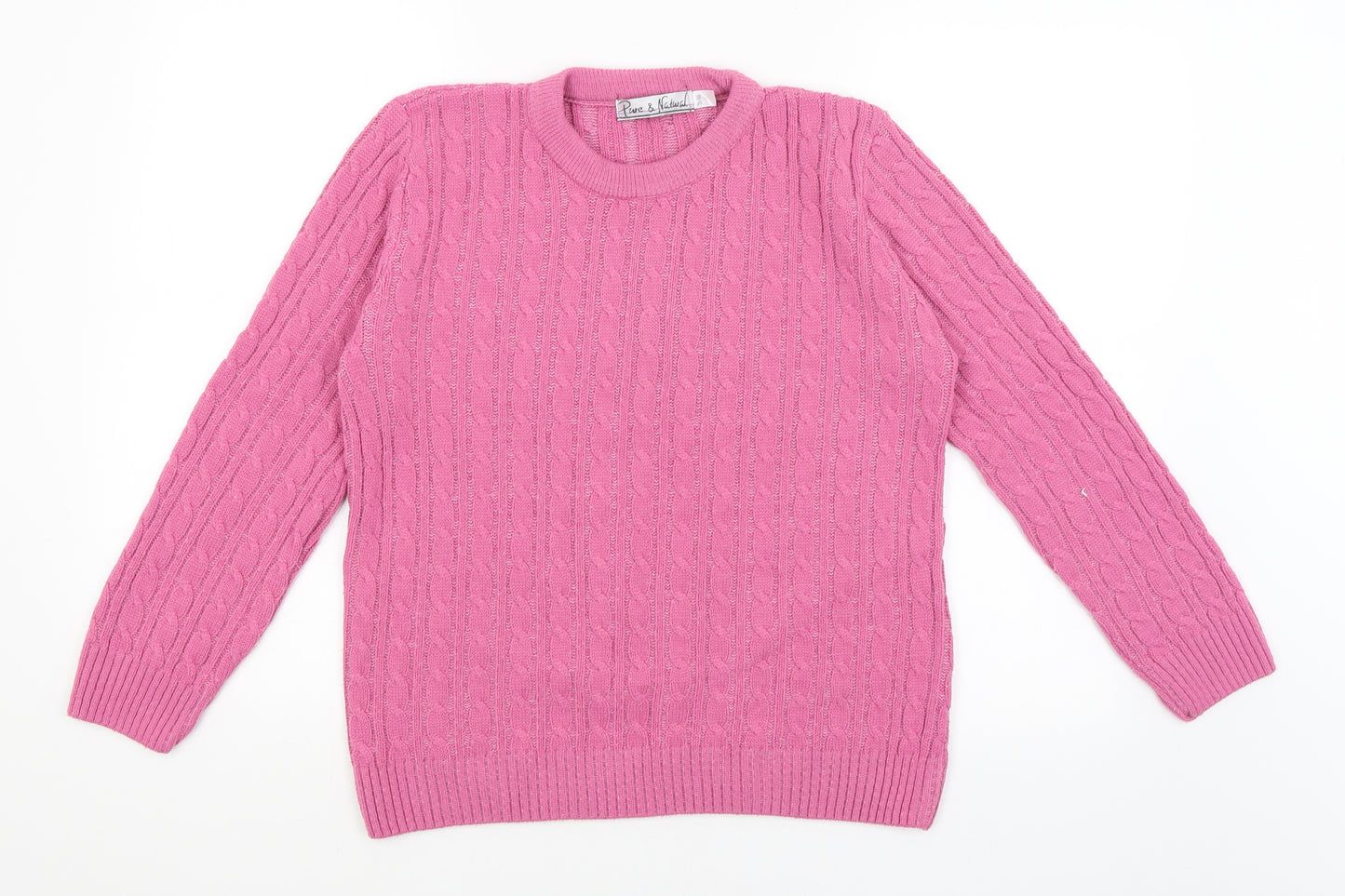 Pure & Natural Womens Pink   Pullover Jumper Size M