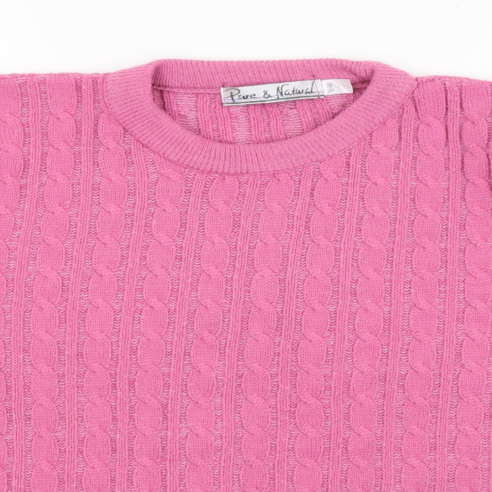 Pure & Natural Womens Pink   Pullover Jumper Size M