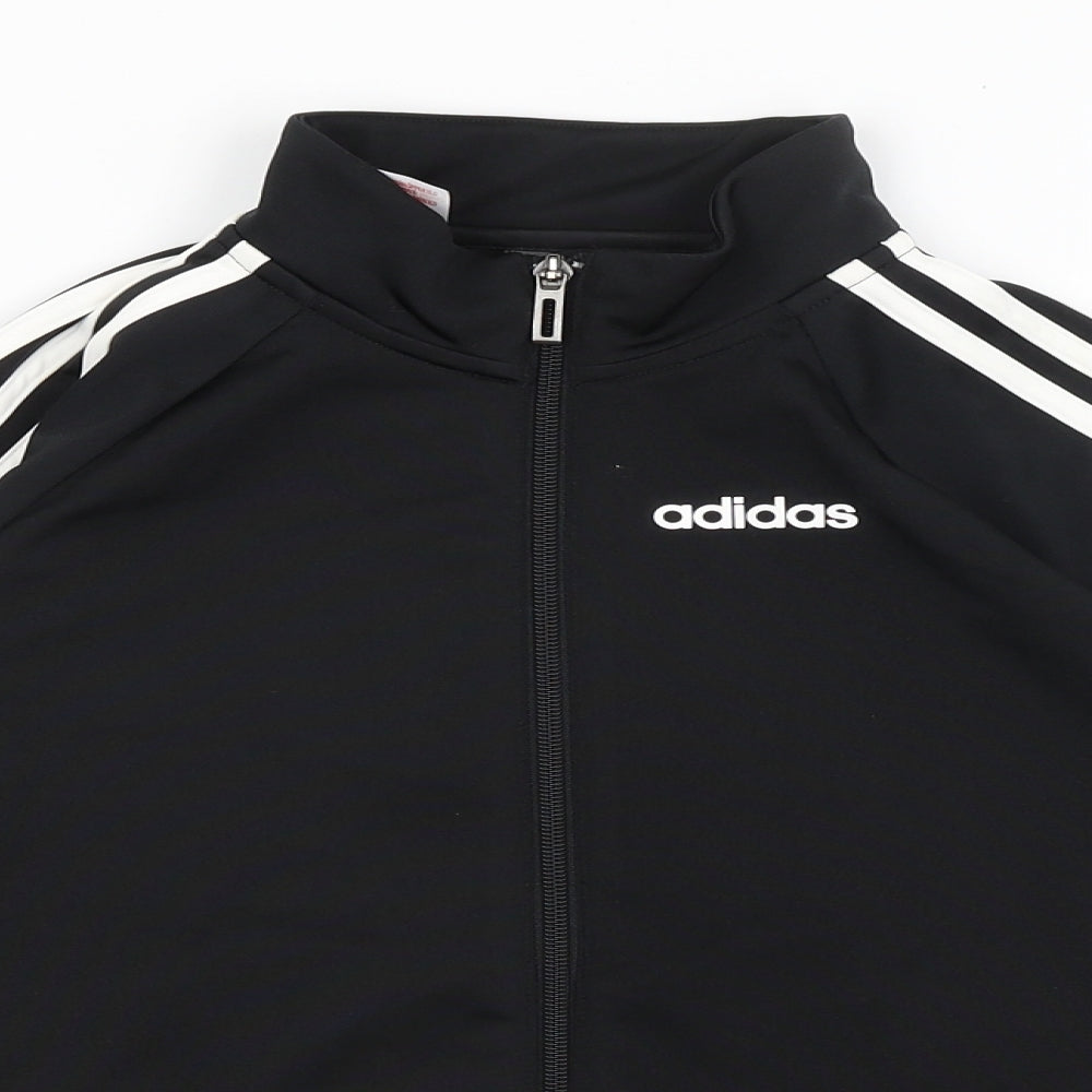 adidas Boys Black   Full Zip Jumper Size 9-10 Years