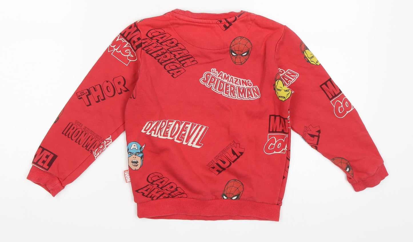 Marvel Boys Red   Pullover Sweatshirt Size 4-5 Years  - Marvel Superheroes