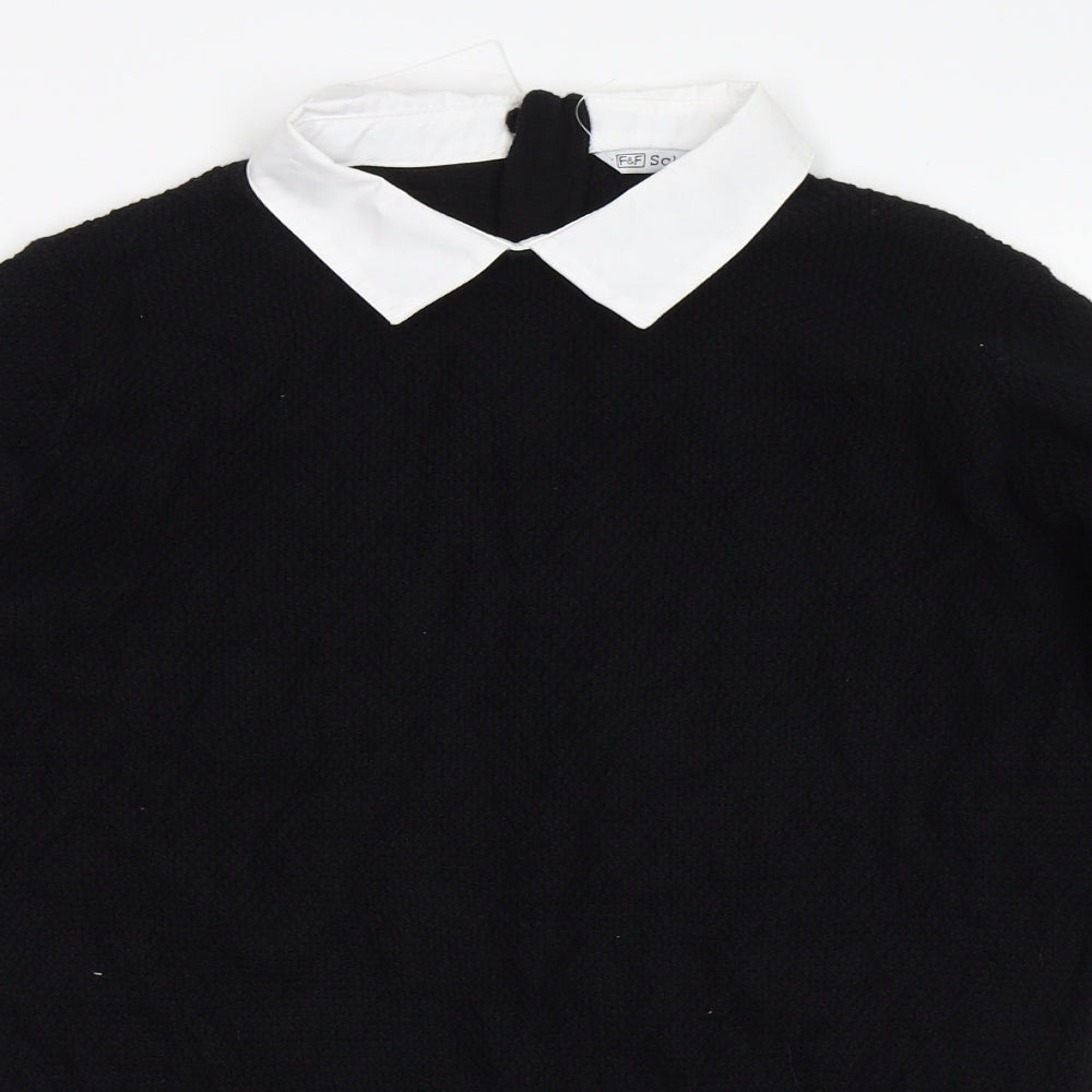 F&F School Girls Black   Pullover Jumper Size 13-14 Years  - School Jumper