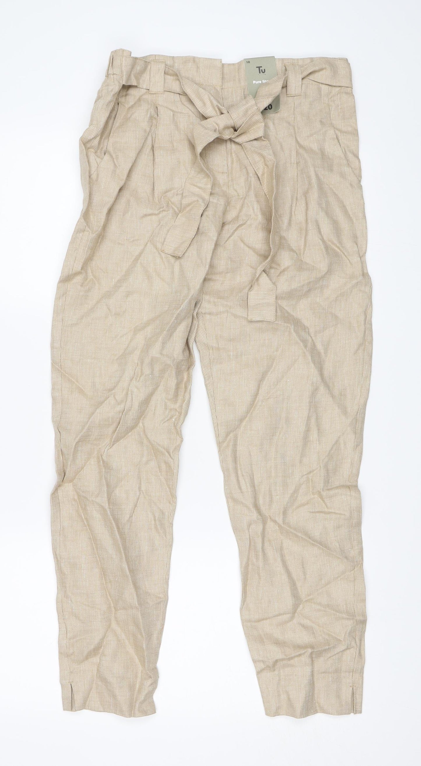 TU Womens Beige   Trousers  Size 10 L29.5 in