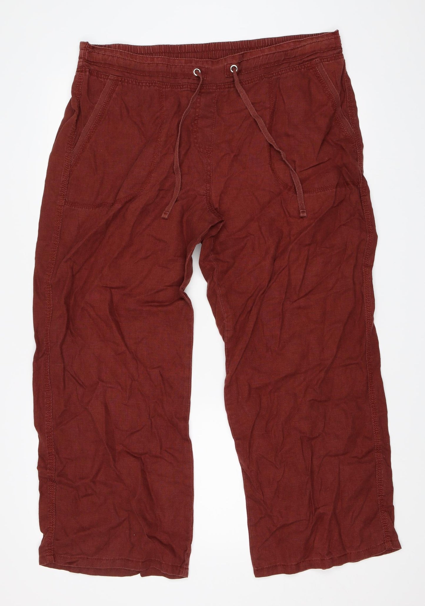 Marks and Spencer Womens Red   Trousers  Size 18 L28 in