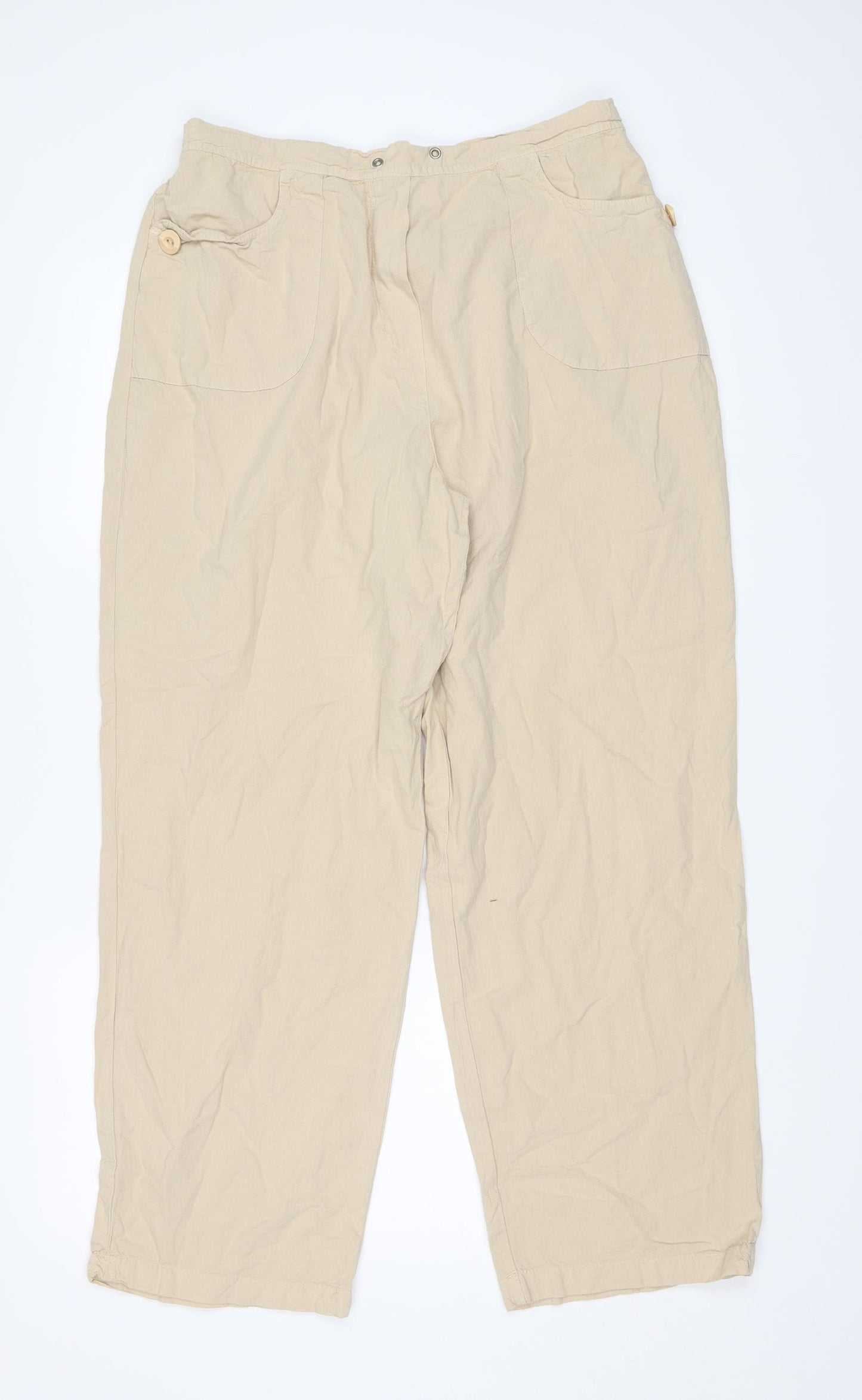 Happit Womens Beige   Trousers  Size 18 L28.5 in