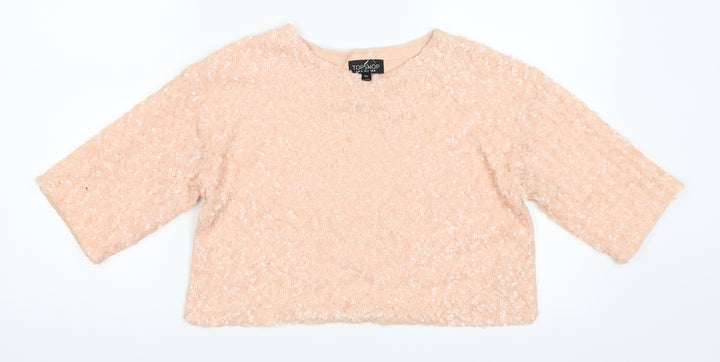 Topshop Womens Pink Cropped Blouse Size 8