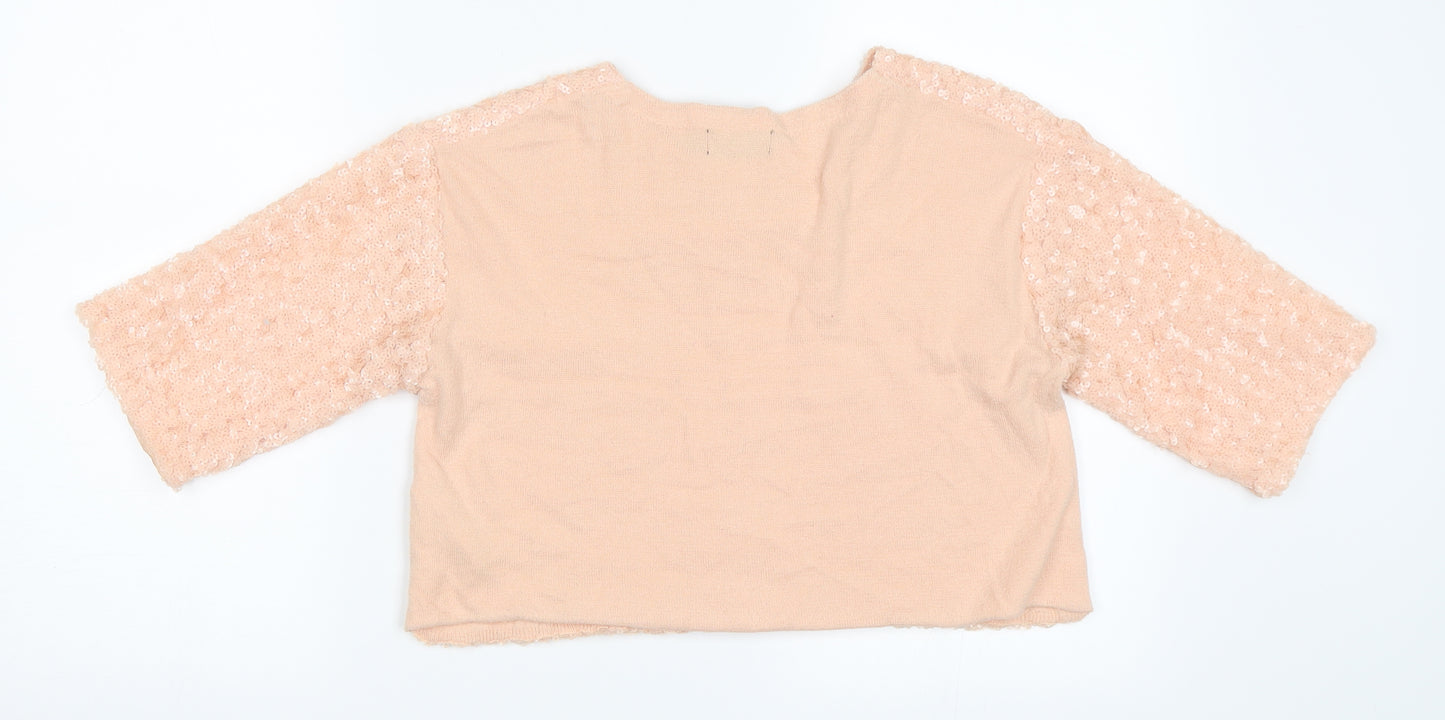 Topshop Womens Pink   Cropped Blouse Size 8