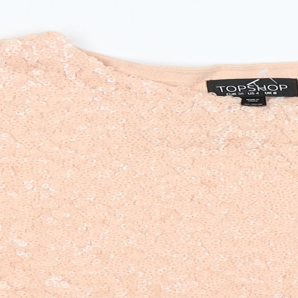 Topshop Womens Pink   Cropped Blouse Size 8