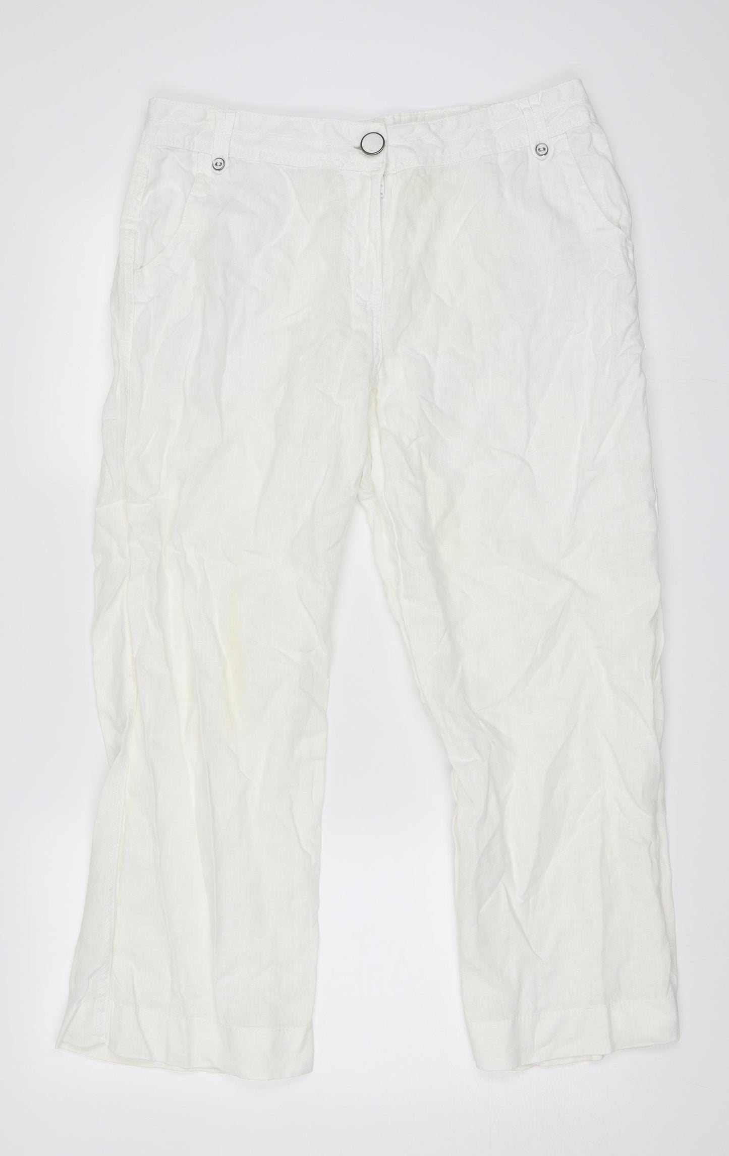 George Womens White   Trousers  Size 14 L27 in