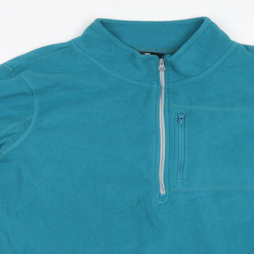Crane Womens Blue  Fleece Henley Sweatshirt Size 14