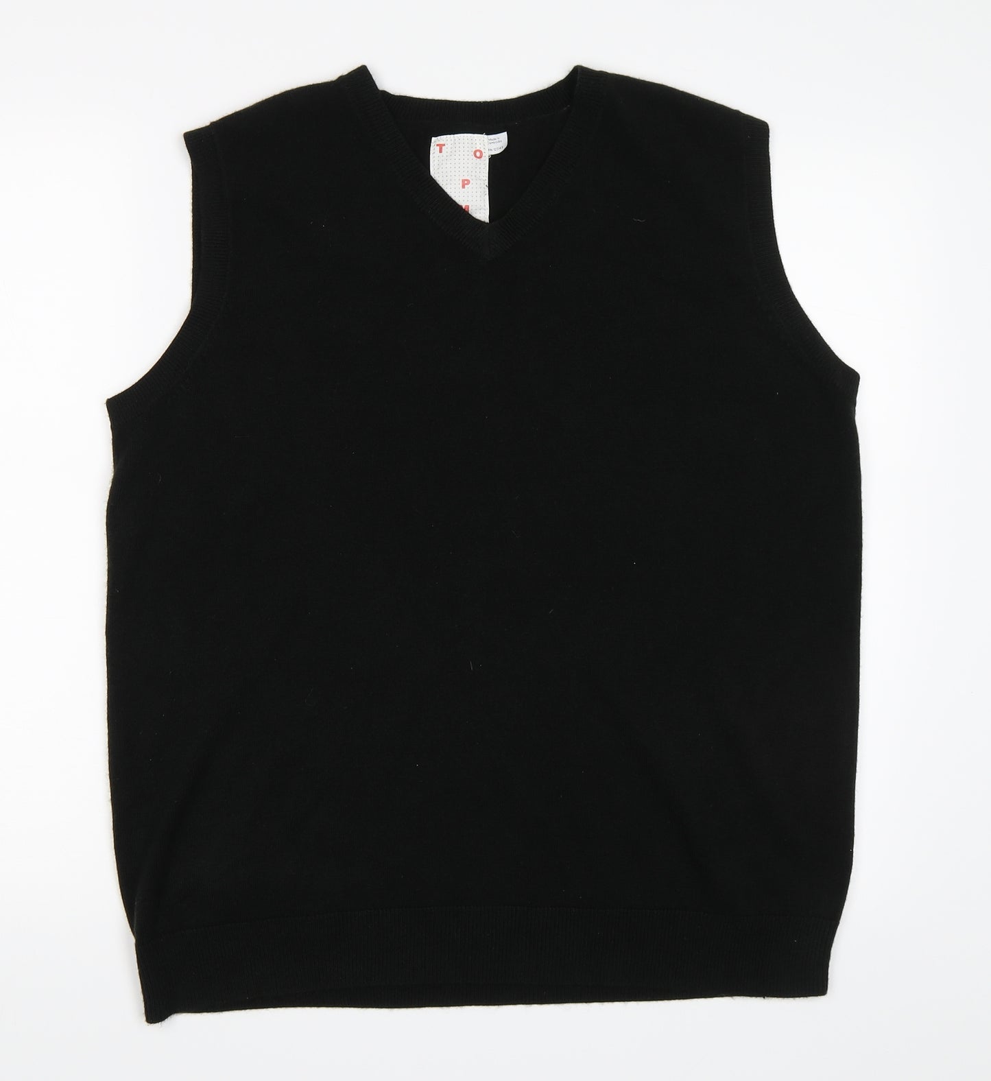Topman Mens Black   Vest Jumper Size XL