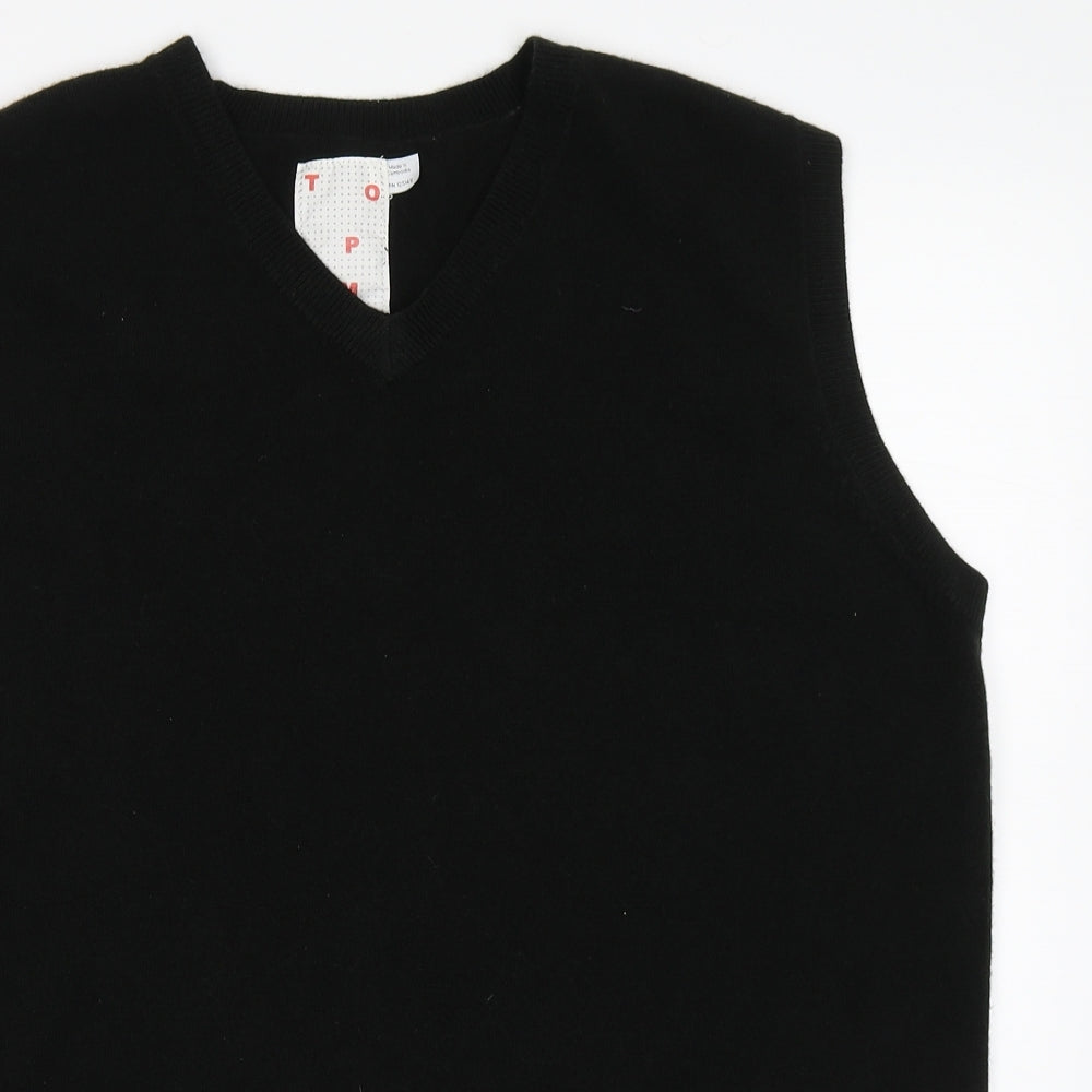 Topman Mens Black   Vest Jumper Size XL