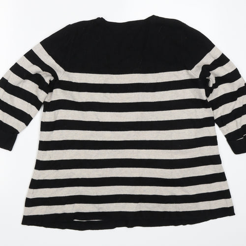 Marks and Spencer Womens Black Striped  Pullover Jumper Size 16