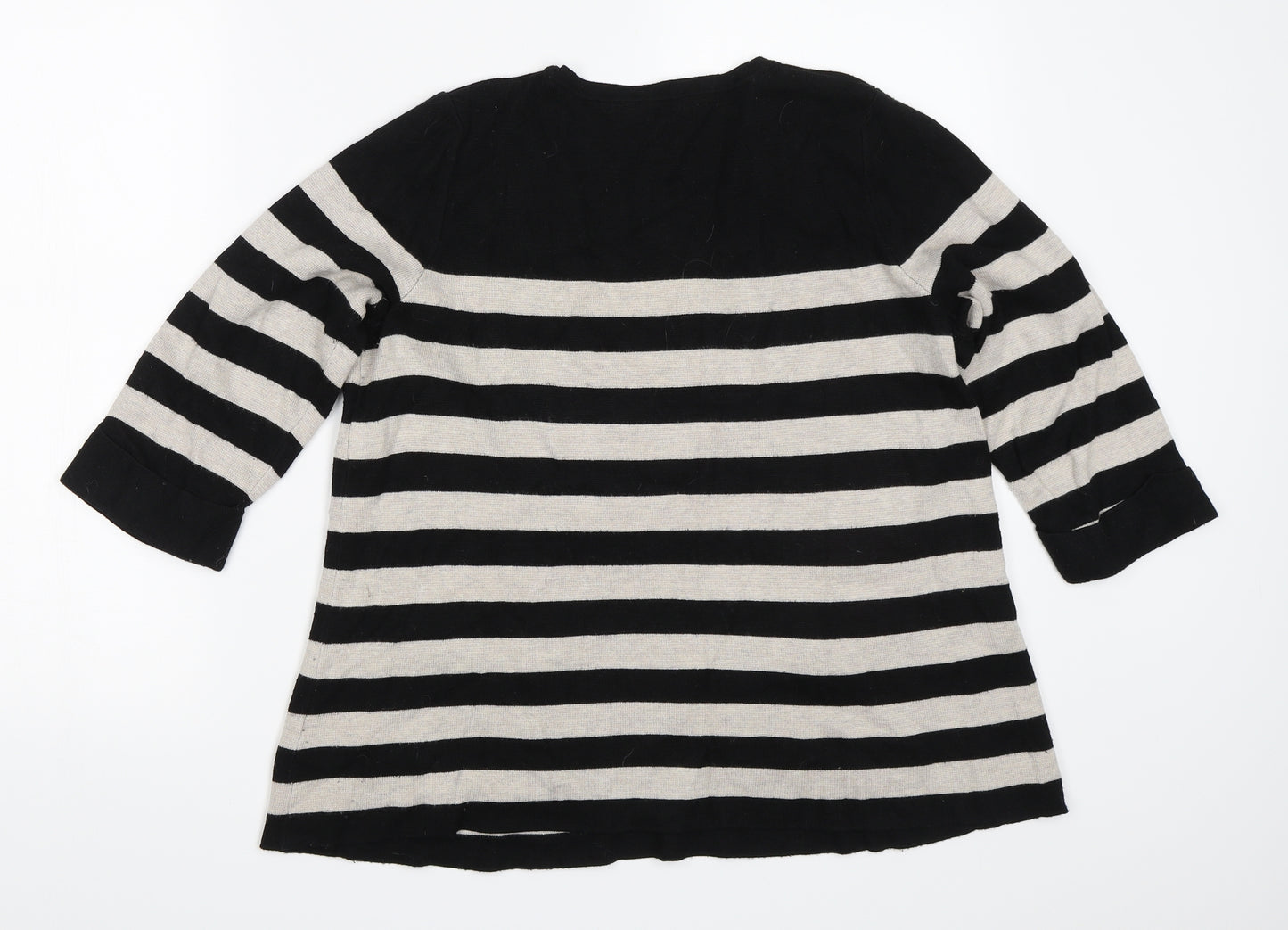Marks and Spencer Womens Black Striped  Pullover Jumper Size 16