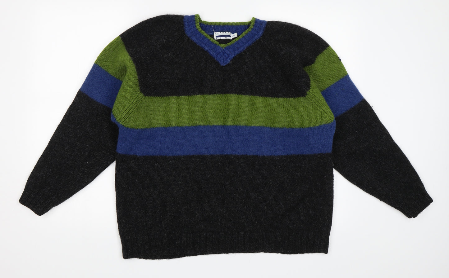 Natural Blue Mens Grey   Pullover Jumper Size L