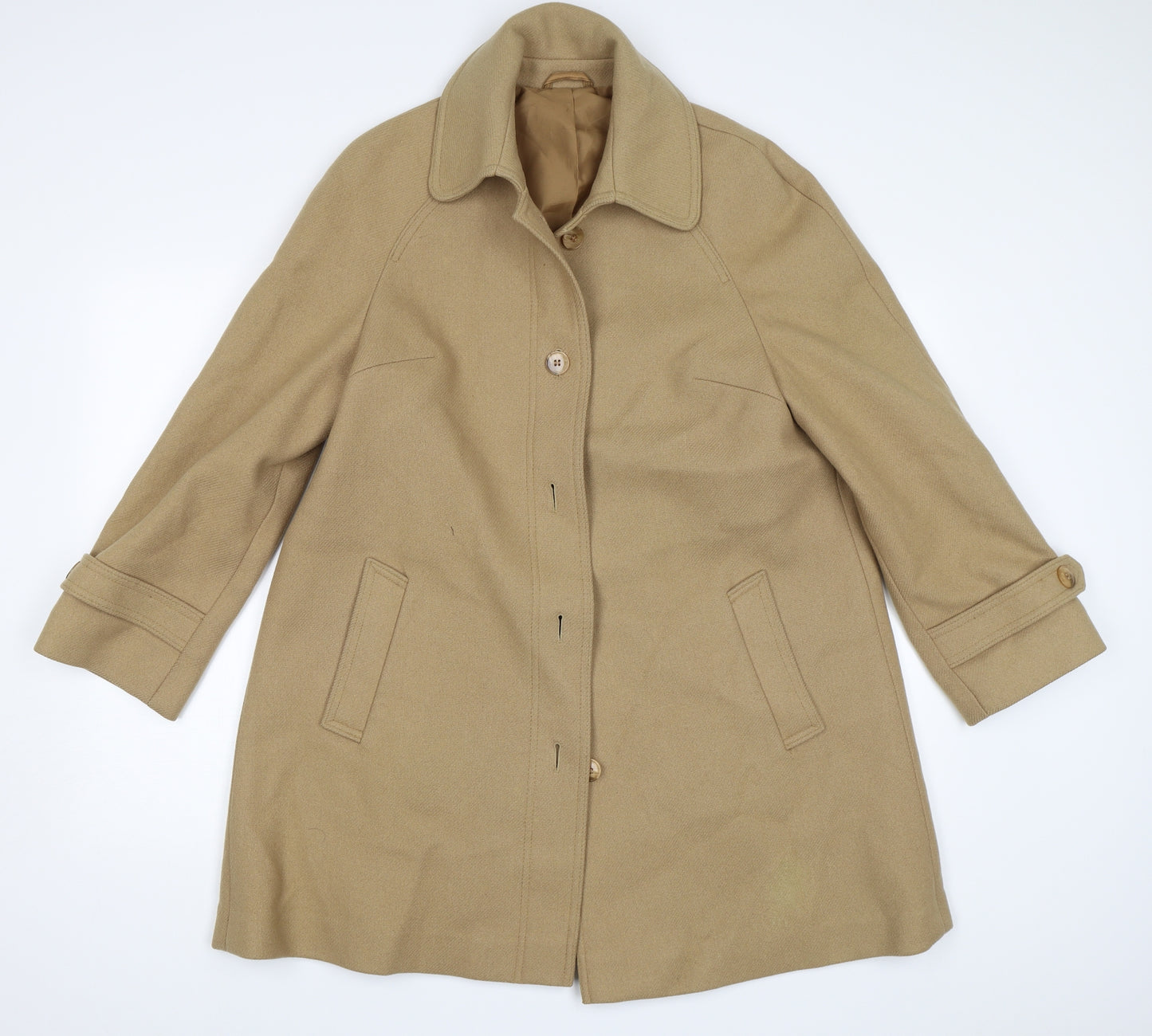 Dellbury Womens Beige   Overcoat Coat Size 14
