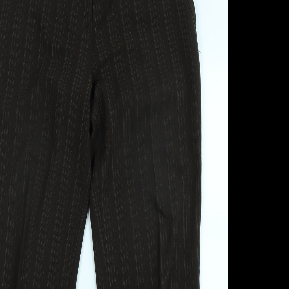 evie Womens Brown Striped  Trousers  Size 10 L30.5 in