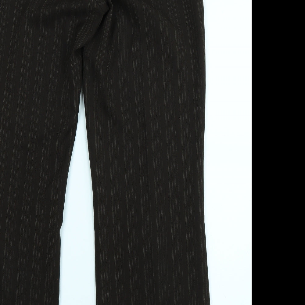 evie Womens Brown Striped  Trousers  Size 10 L30.5 in