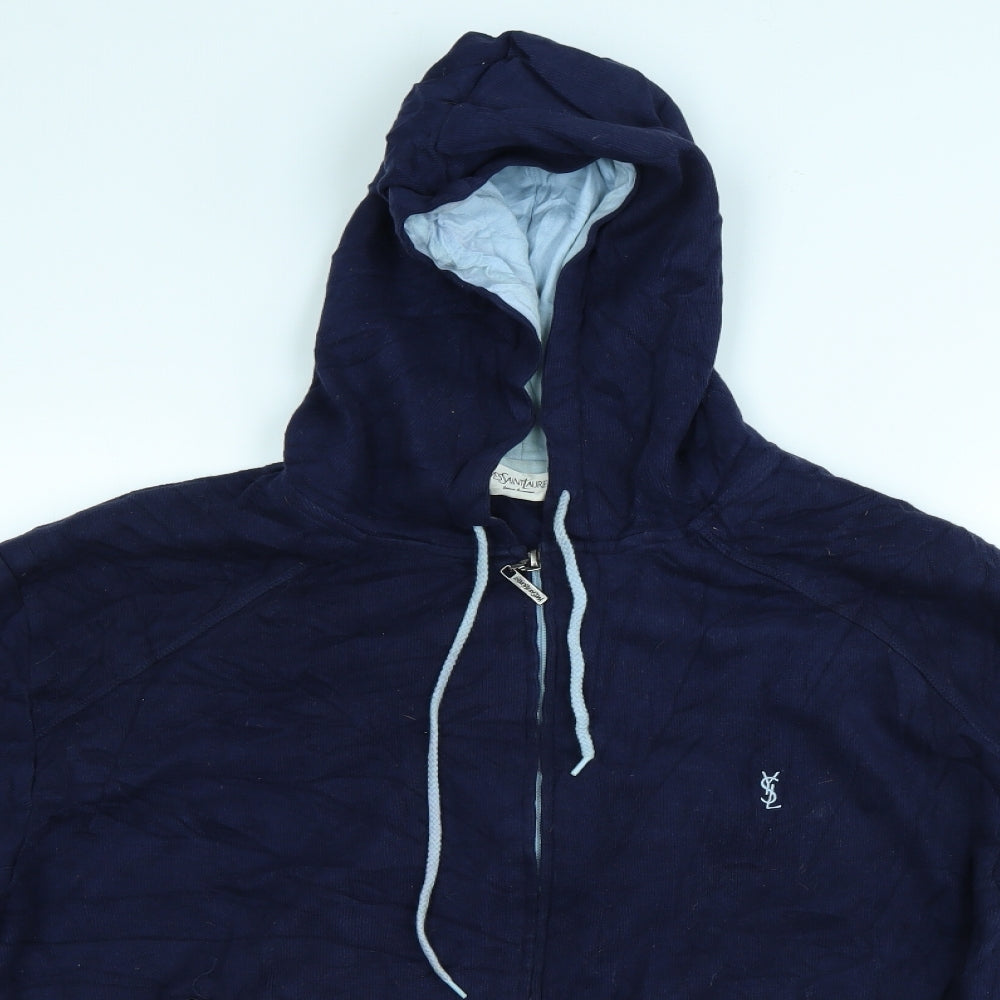 Yves Saint Laurent Womens Blue   Full Zip Hoodie Size XL