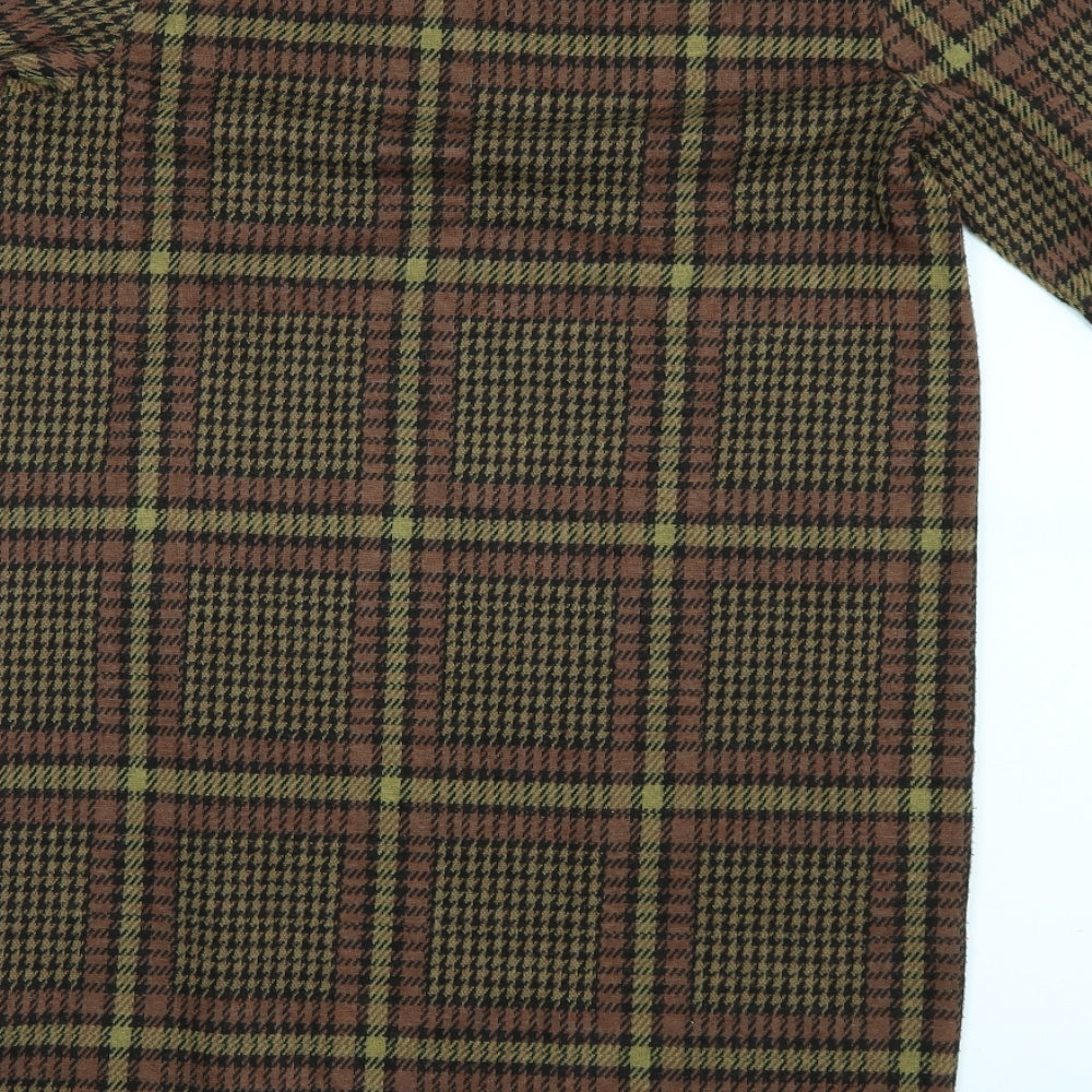 TU Womens Brown Plaid  T-Shirt Dress  Size 10