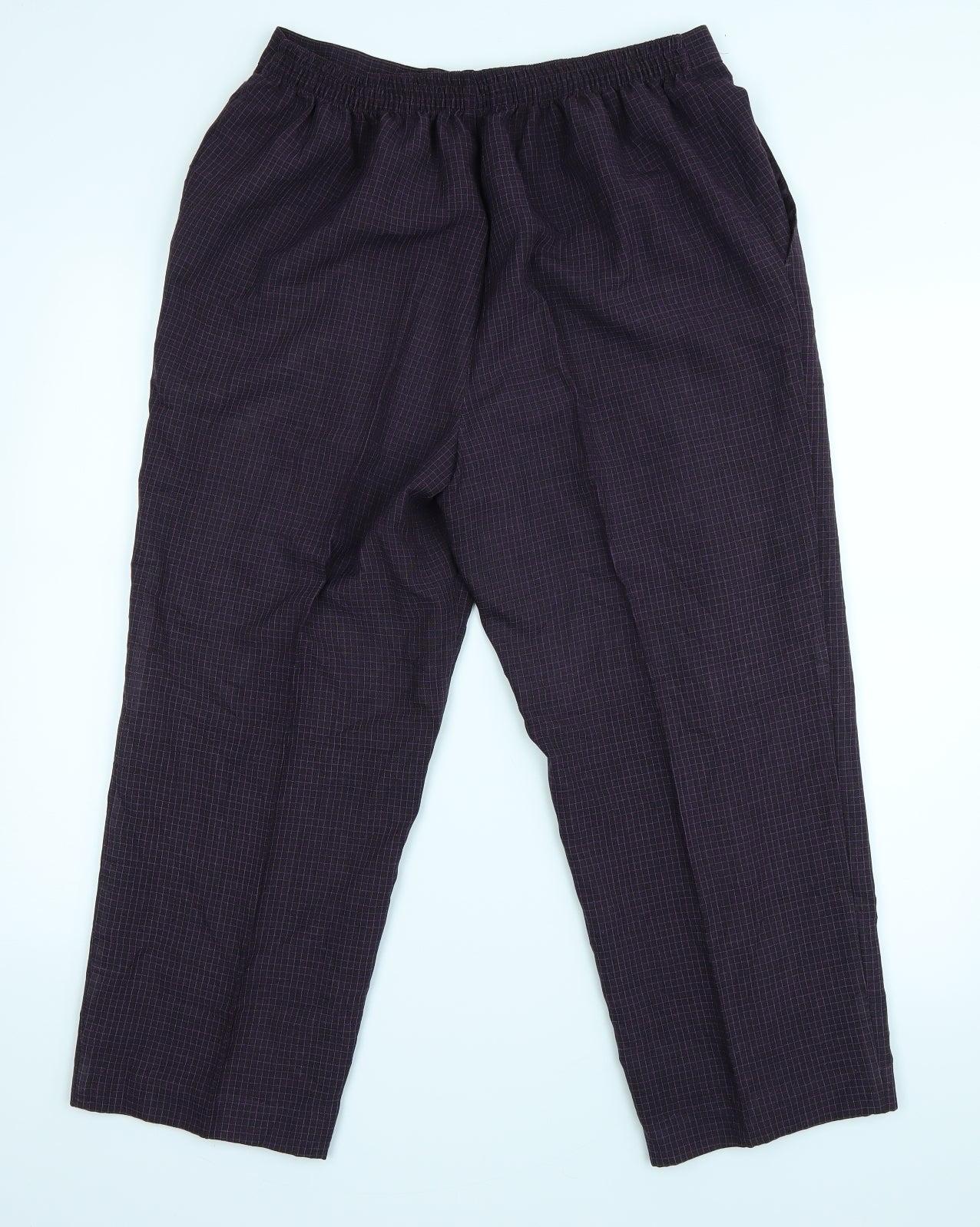 Marks and Spencer Womens Purple Check  Trousers  Size 18 L24 in