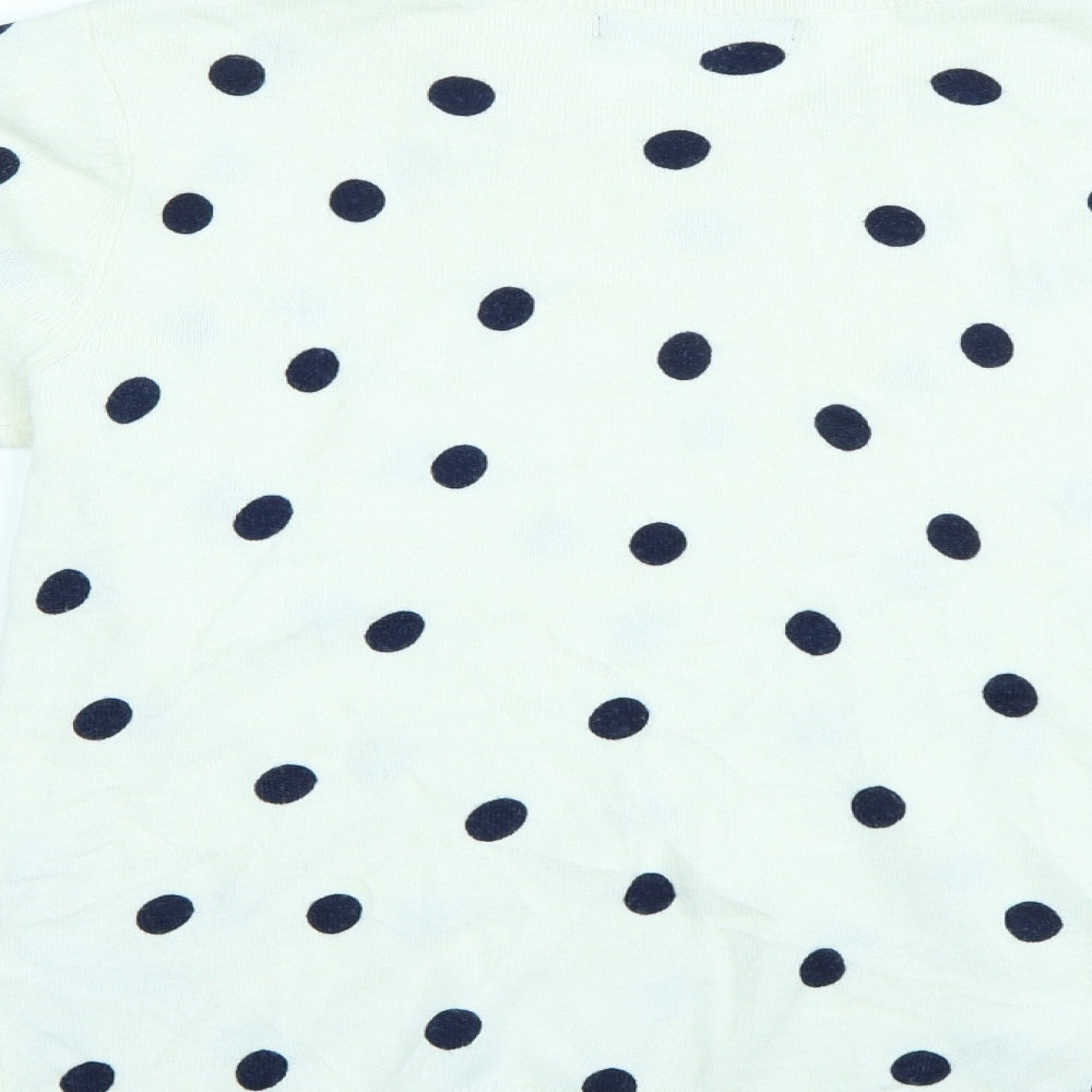 Marks and Spencer Womens White Polka Dot  Pullover Jumper Size 10