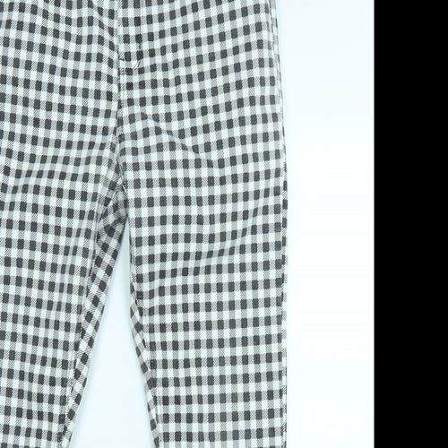 Primark Womens White Check Denim Skinny Jeans Size 16 L26 in