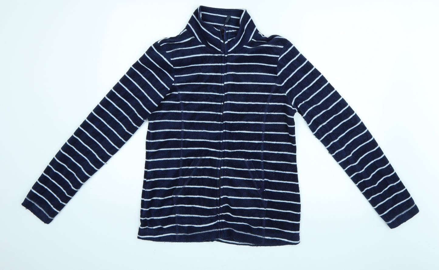 George Womens Blue Striped  Full Zip Jumper Size 10