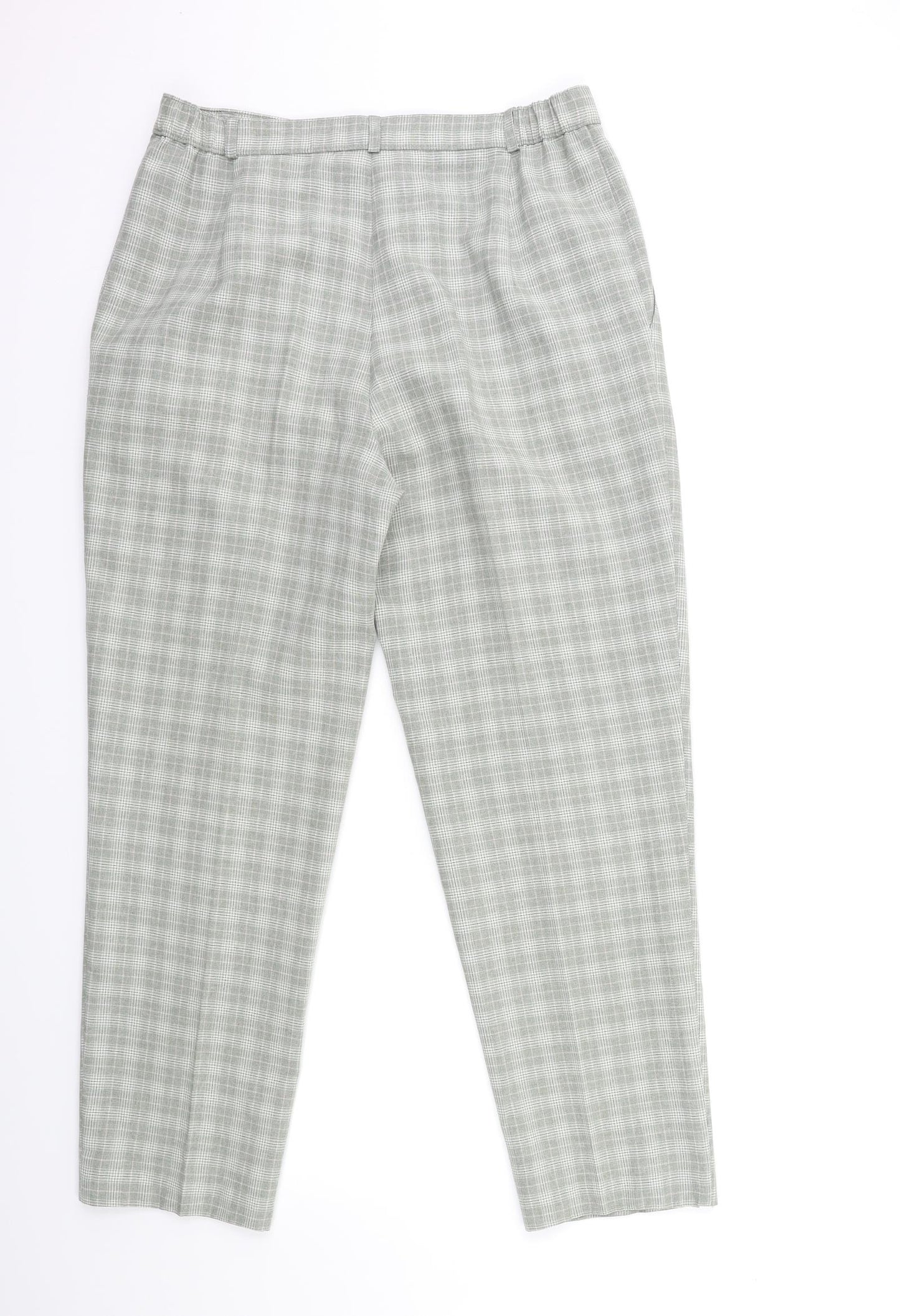 Marks and Spencer Womens Green Check  Trousers  Size 14 L29 in