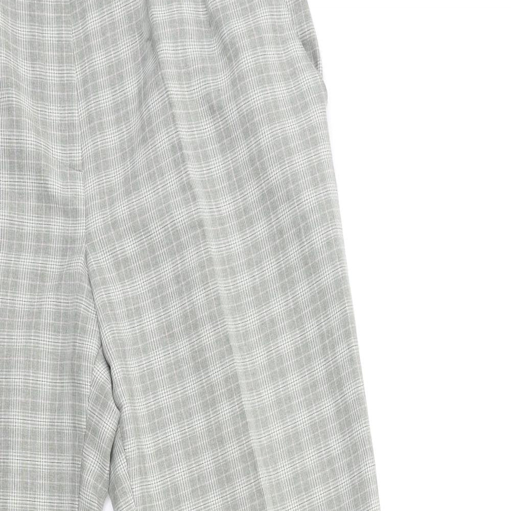 Marks and Spencer Womens Green Check  Trousers  Size 14 L29 in