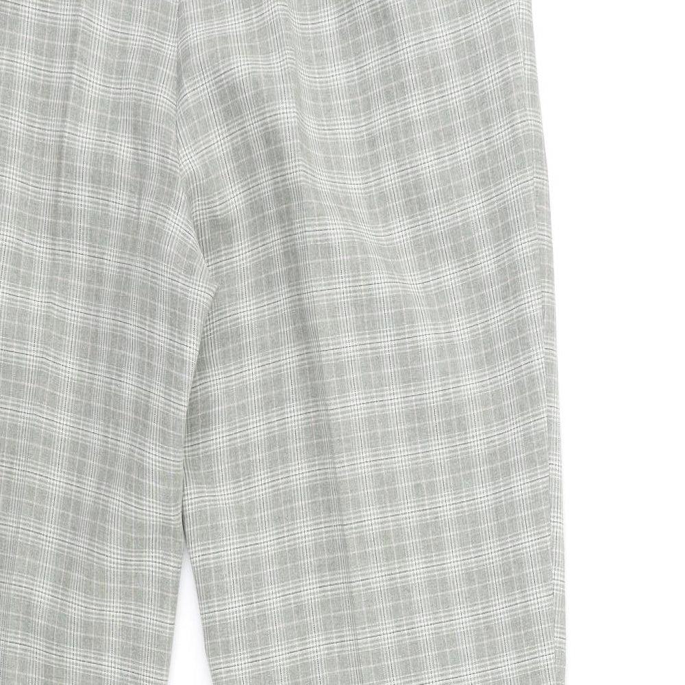 Marks and Spencer Womens Green Check  Trousers  Size 14 L29 in