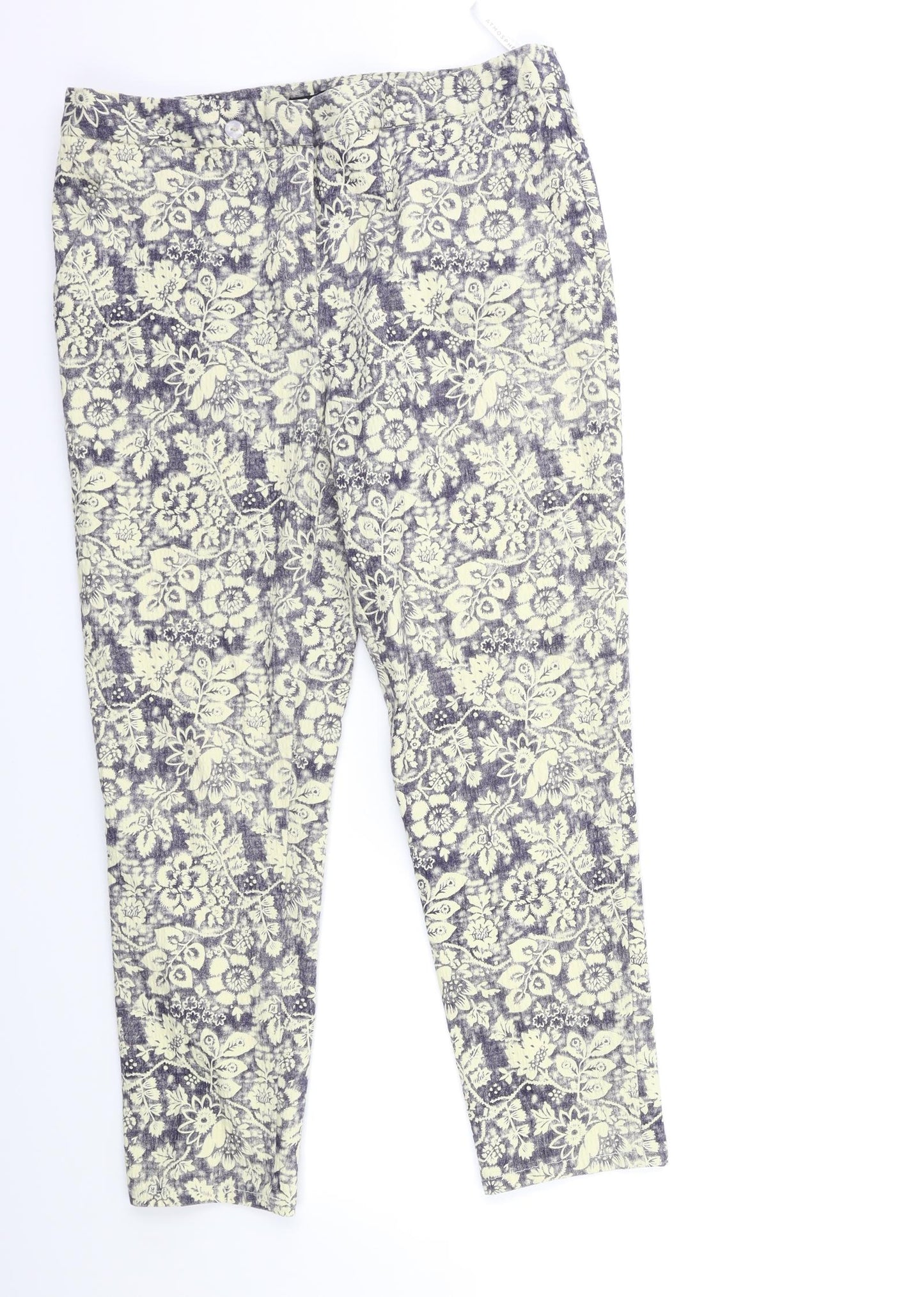 Atmosphere Womens Blue Floral  Trousers  Size 12 L26 in